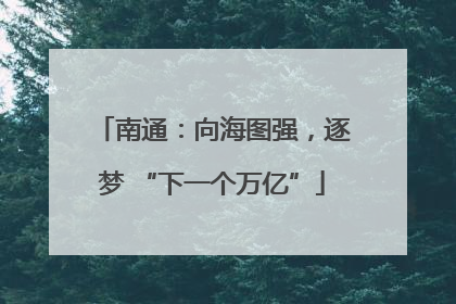南通：向海图强，逐梦 “下一个万亿”