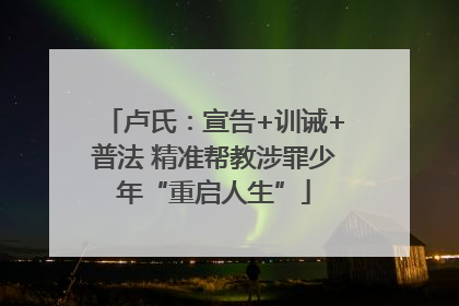 卢氏：宣告+训诫+普法 精准帮教涉罪少年“重启人生”