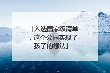 入选国家级清单，这个公园实现了孩子的想法