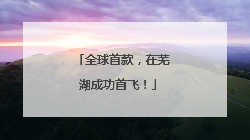 全球首款，在芜湖成功首飞！