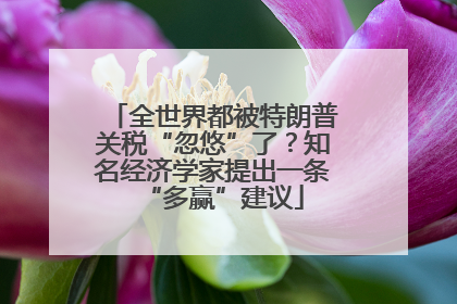 全世界都被特朗普关税“忽悠”了？知名经济学家提出一条“多赢”建议