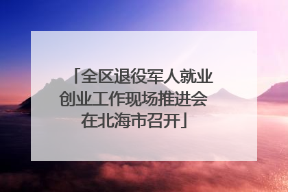 全区退役军人就业创业工作现场推进会在北海市召开