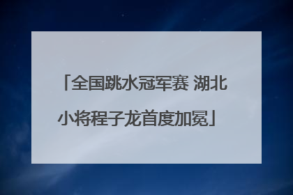 全国跳水冠军赛 湖北小将程子龙首度加冕