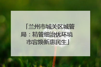 兰州市城关区城管局：精管细治优环境 市容焕新惠民生