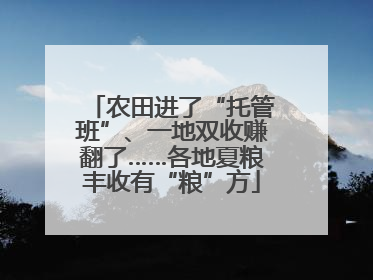 农田进了“托管班”、一地双收赚翻了……各地夏粮丰收有“粮”方