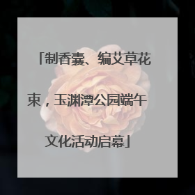 制香囊、编艾草花束，玉渊潭公园端午文化活动启幕