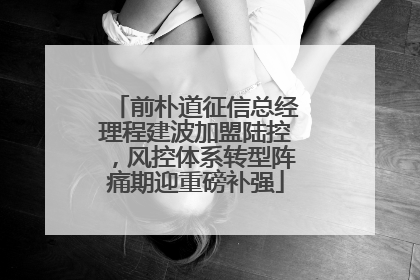 前朴道征信总经理程建波加盟陆控，风控体系转型阵痛期迎重磅补强