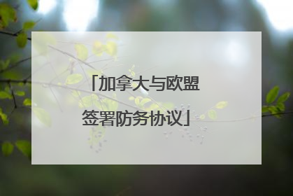 加拿大与欧盟签署防务协议