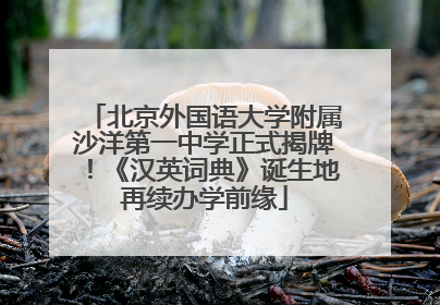 北京外国语大学附属沙洋第一中学正式揭牌！《汉英词典》诞生地再续办学前缘