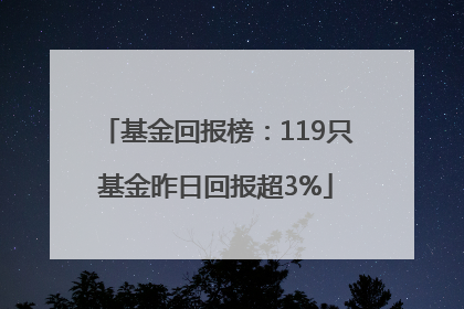 基金回报榜：119只基金昨日回报超3%
