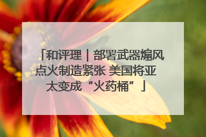 和评理｜部署武器煽风点火制造紧张 美国将亚太变成“火药桶”