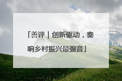 善评｜创新驱动，奏响乡村振兴最强音
