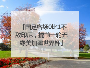国足客场0比1不敌印尼，提前一轮无缘美加墨世界杯