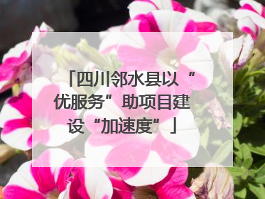 四川邻水县以“优服务”助项目建设“加速度”