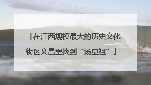 在江西规模最大的历史文化街区文昌里找到“汤显祖”