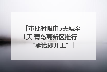 审批时限由5天减至1天 青岛高新区推行“承诺即开工”