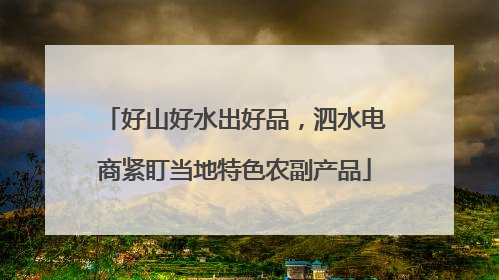好山好水出好品，泗水电商紧盯当地特色农副产品