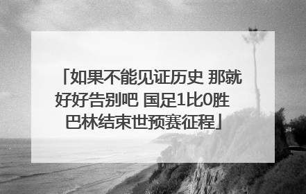 如果不能见证历史 那就好好告别吧 国足1比0胜巴林结束世预赛征程