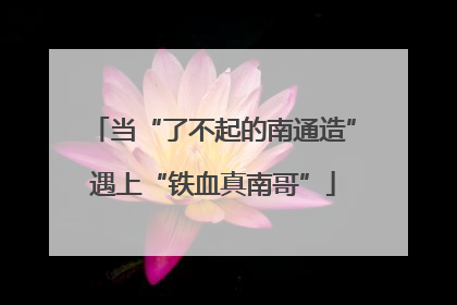 当“了不起的南通造”遇上“铁血真南哥”