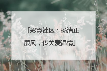 彩霞社区：扬清正廉风，传关爱温情