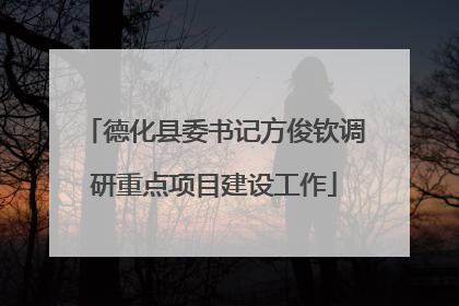 德化县委书记方俊钦调研重点项目建设工作