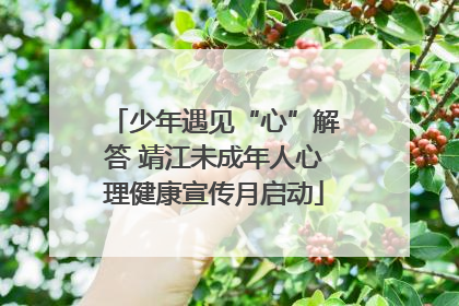 少年遇见“心”解答 靖江未成年人心理健康宣传月启动