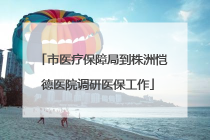 市医疗保障局到株洲恺德医院调研医保工作