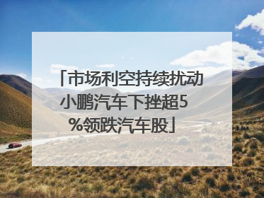市场利空持续扰动 小鹏汽车下挫超5%领跌汽车股