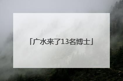 广水来了13名博士