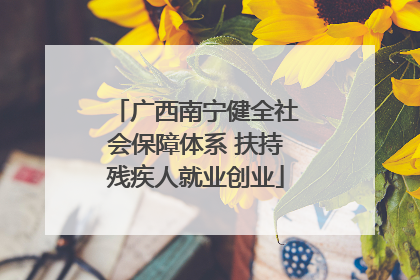 广西南宁健全社会保障体系 扶持残疾人就业创业