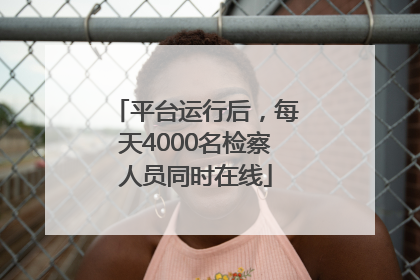 平台运行后，每天4000名检察人员同时在线
