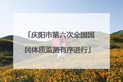 庆阳市第六次全国国民体质监测有序进行