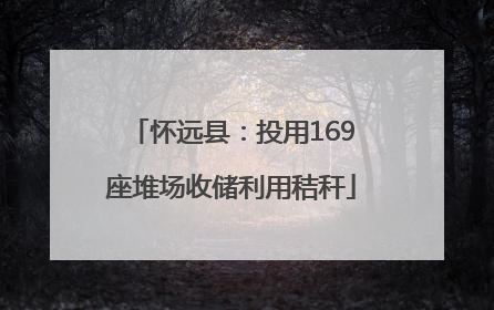 怀远县：投用169座堆场收储利用秸秆