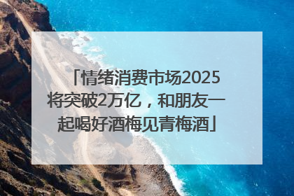 情绪消费市场2025将突破2万亿，和朋友一起喝好酒梅见青梅酒