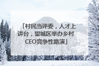 村民当评委，人才上讲台，望城区举办乡村CEO竞争性路演
