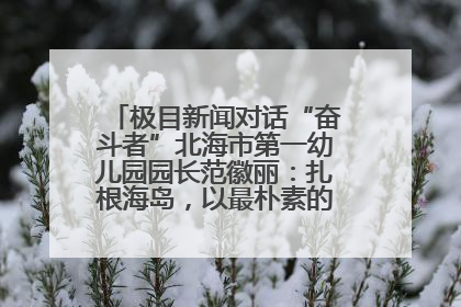 极目新闻对话“奋斗者”北海市第一幼儿园园长范徽丽：扎根海岛，以最朴素的爱践行教育的梦想