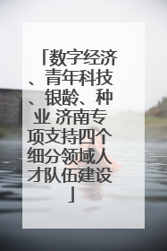 数字经济、青年科技、银龄、种业 济南专项支持四个细分领域人才队伍建设