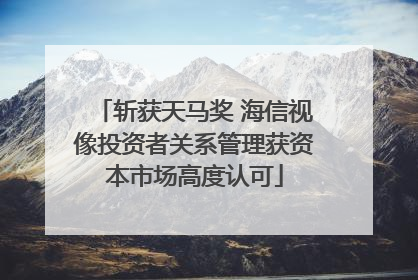 斩获天马奖 海信视像投资者关系管理获资本市场高度认可