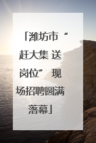 潍坊市“赶大集 送岗位” 现场招聘圆满落幕