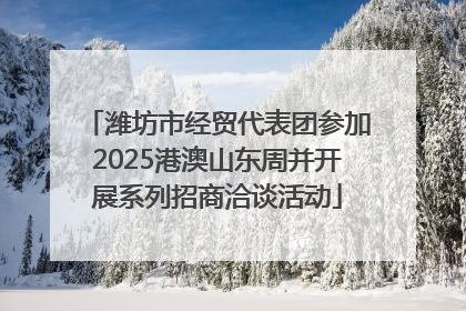 潍坊市经贸代表团参加2025港澳山东周并开展系列招商洽谈活动