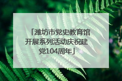 潍坊市党史教育馆开展系列活动庆祝建党104周年