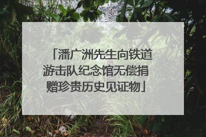 潘广洲先生向铁道游击队纪念馆无偿捐赠珍贵历史见证物