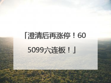 澄清后再涨停！605099六连板！