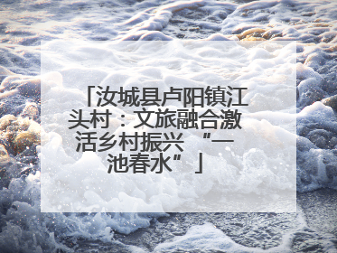 汝城县卢阳镇江头村：文旅融合激活乡村振兴 “一池春水”