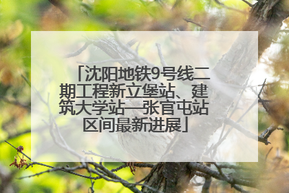 沈阳地铁9号线二期工程新立堡站、建筑大学站—张官屯站区间最新进展