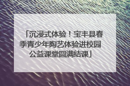 沉浸式体验！宝丰县春季青少年陶艺体验进校园公益课堂圆满结课