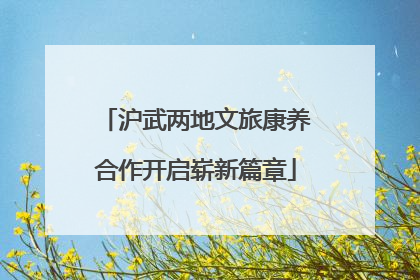 沪武两地文旅康养合作开启崭新篇章