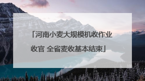 河南小麦大规模机收作业收官 全省麦收基本结束