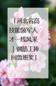 河北省高技能领军人才一线风采｜钢筋工捧回鲁班奖