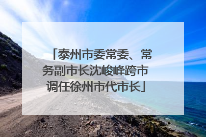 泰州市委常委、常务副市长沈峻峰跨市调任徐州市代市长